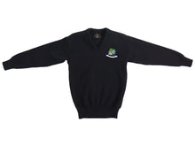 Load image into Gallery viewer, ATHLONE COMMUNITY COLLEGE &lt;BR&gt;
Crested Boy&#39;s V-Neck Acrylic Jumper &lt;BR&gt;
Navy &lt;BR&gt;
