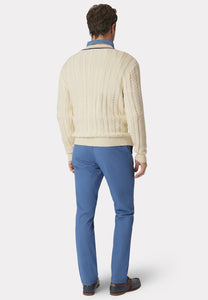 BROOK TAVERNER <BR>
Benjamin Cricket Style Jumper <BR>
Ecru <BR>