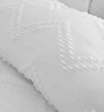 Load image into Gallery viewer, CATHERINE LANSFIELD &lt;BR&gt;
Chevron Clipped Jacquard Duvet cover set&lt;BR&gt;
White &lt;BR&gt;

