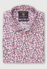 Load image into Gallery viewer, BROOK TAVERNER &lt;BR&gt;
Floral Print LS Shirt &lt;BR&gt;
Raspberry &lt;BR&gt;
