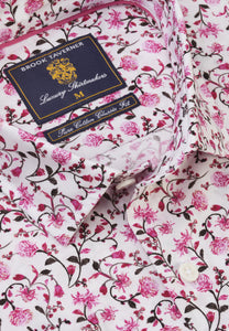 BROOK TAVERNER <BR>
Floral Print LS Shirt <BR>
Raspberry <BR>