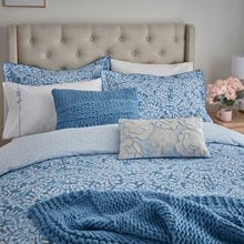 Load image into Gallery viewer, KATIE PIPER &lt;BR&gt;
Be Still Foliage &lt;BR&gt;
Blue &lt;BR&gt;
Duvet Set, Embroidered Cushion &lt;BR&gt;
