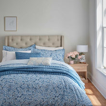 Load image into Gallery viewer, KATIE PIPER &lt;BR&gt;
Be Still Foliage &lt;BR&gt;
Blue &lt;BR&gt;
Duvet Set, Embroidered Cushion &lt;BR&gt;
