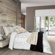 Load image into Gallery viewer, NALU NICOLE SCHERZINGER &lt;BR&gt;
Lani Duvet Cover Set &lt;BR&gt;
Linen &amp; Black &lt;BR&gt;
