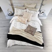 Load image into Gallery viewer, NALU NICOLE SCHERZINGER &lt;BR&gt;
Lani Duvet Cover Set &lt;BR&gt;
Linen &amp; Black &lt;BR&gt;
