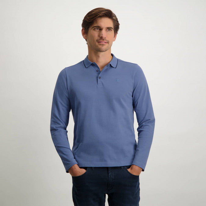 STATE OF ART <BR>
Long sleeved cotton polo in regular fit <BR>