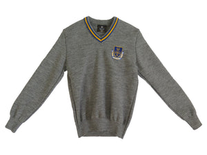 MARIST <BR>
Crested V-Neck Wool Jumper <BR>