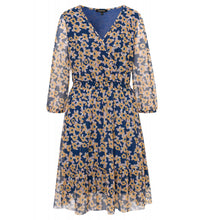 Load image into Gallery viewer, MORE &amp; MORE &lt;BR&gt;
Mesh Dress &lt;BR&gt;
Navy &amp; Mango &lt;BR&gt;
