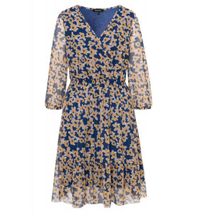MORE & MORE <BR>
Mesh Dress <BR>
Navy & Mango <BR>