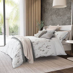 NICOLE SCHERZINGER <BR>
Palawan Duvet Cover Set <BR>
White & grey <BR>