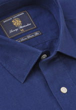 Load image into Gallery viewer, BROOK TAVERNER &lt;BR&gt;
Popover Linen Shirt &lt;BR&gt;
Cobalt &lt;BR&gt;
