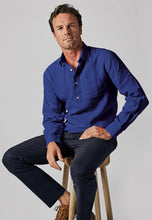 Load image into Gallery viewer, BROOK TAVERNER &lt;BR&gt;
Popover Linen Shirt &lt;BR&gt;
Cobalt &lt;BR&gt;
