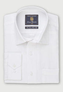 BROOK TAVERNER <BR>
Popover Linen Shirt <BR>
White <BR>