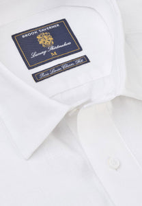BROOK TAVERNER <BR>
Popover Linen Shirt <BR>
White <BR>