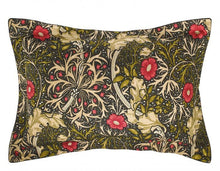 Load image into Gallery viewer, WILLIAM MORRIS &lt;BR&gt;
Seaweed Duvet Cover &amp; Oxford Pillowcases &lt;BR&gt;
Black &lt;BR&gt;
