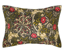 Load image into Gallery viewer, WILLIAM MORRIS &lt;BR&gt;
Seaweed Duvet Cover &amp; Oxford Pillowcases &lt;BR&gt;
Black &lt;BR&gt;
