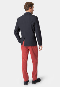 BROOK TAVERNER <BR>
Tatton Washed Cotton Linen Jacket <BR>
Indigo <BR>